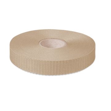 Polypropylene Webbing 25mm Soft Weave - Beige (50m)