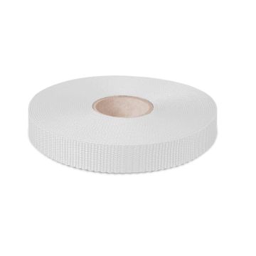 Polypropylene Webbing 25mm Soft Weave - White (50m)