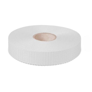 Polypropylene Webbing 30mm Hard Weave - White (50m)