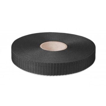 Polypropylene Webbing 25mm Soft Weave - Black (50m)