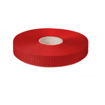 Polypropylene Webbing 25mm Soft Weave - Red (50m)