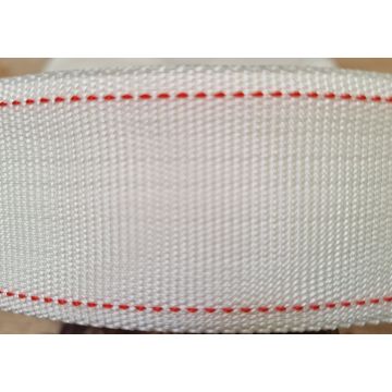 HMPE Webbing Wt/ Red Tracer 50mm