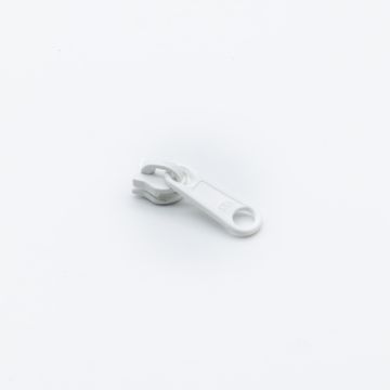 No 5 Single Plastic Slider Coil White