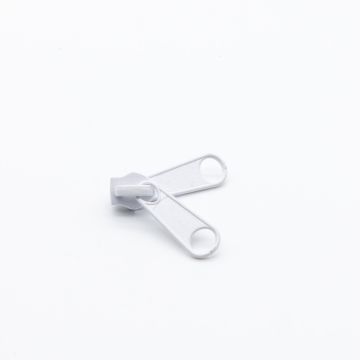 No 5 Double Metal Slider Coil - White