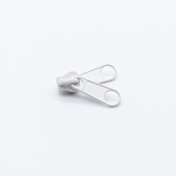 No 5 Double Metal Slider M/P - White